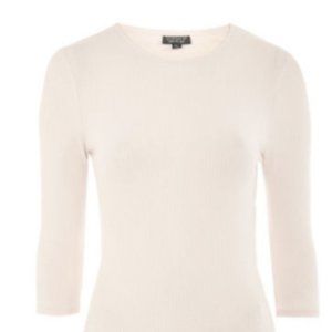 Topshop Ribbed Bodysuit CREAM